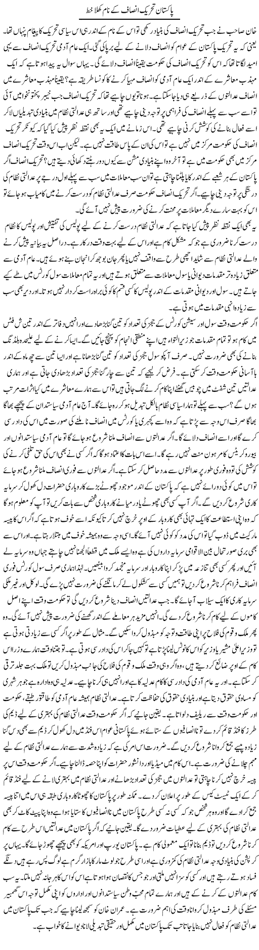 Pakistan Tehreek Insaf Ke Naam Khula Khat | Syed Zeeshan Haider | Daily Urdu Columns