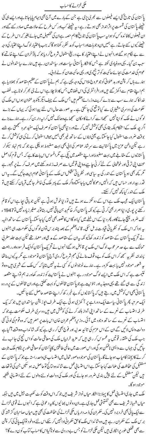 Mulki Khazane Ka Hisab | Abdul Qadir Hassan | Daily Urdu Columns