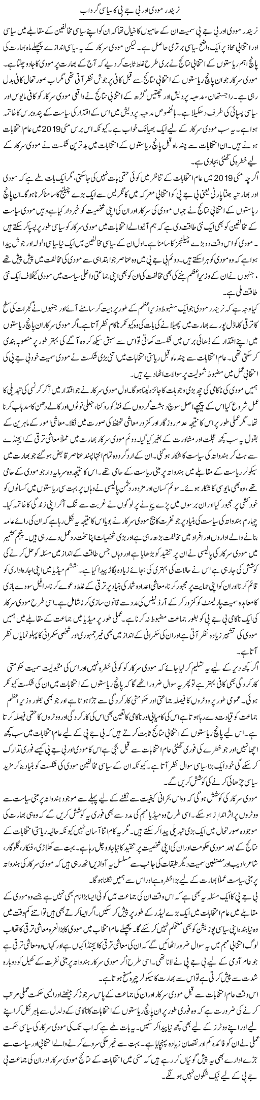 Narendra Modi Aur BJP Ka Siyasi Gardab | Salman Abid | Daily Urdu Columns