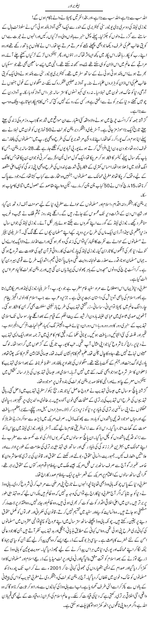 Hello Brother | Arif Anis Malik | Daily Urdu Columns