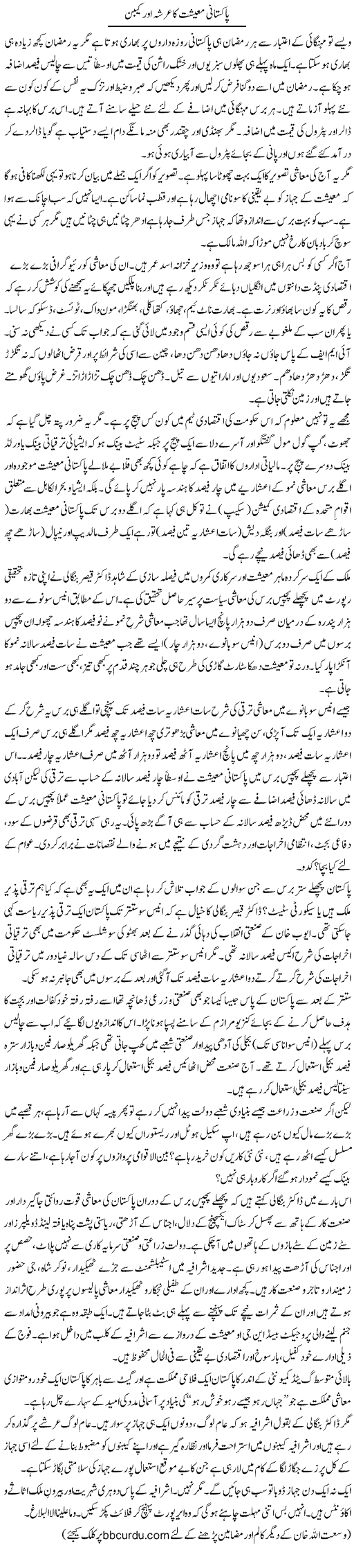 Pakistani Maeeshat Ka Arsha Aur Cabin | Wusat Ullah Khan | Daily Urdu Columns