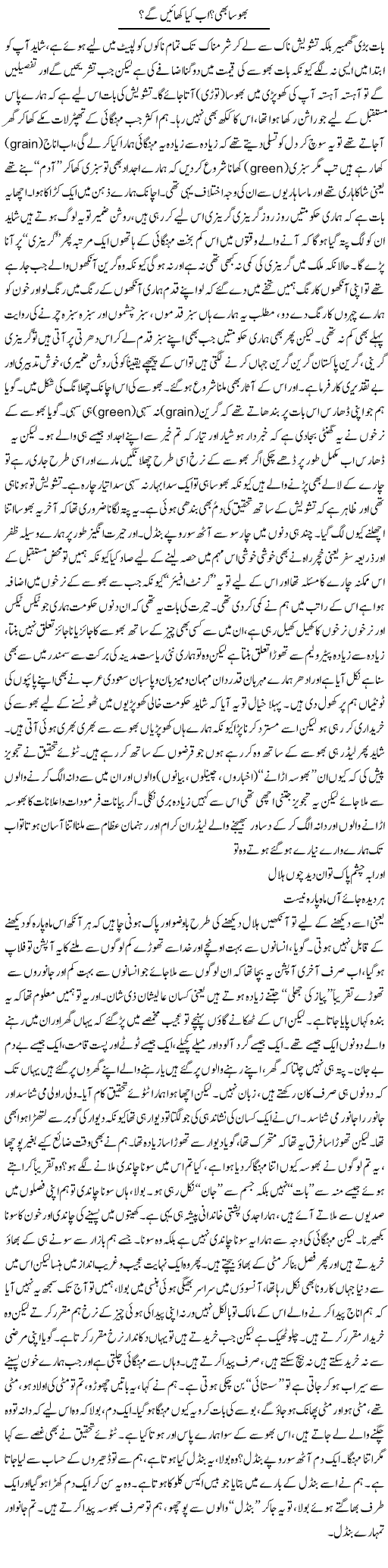 Bhosa Bhi? Ab Kya Khayenge? | Saad Ullah Jan Barq | Daily Urdu Columns