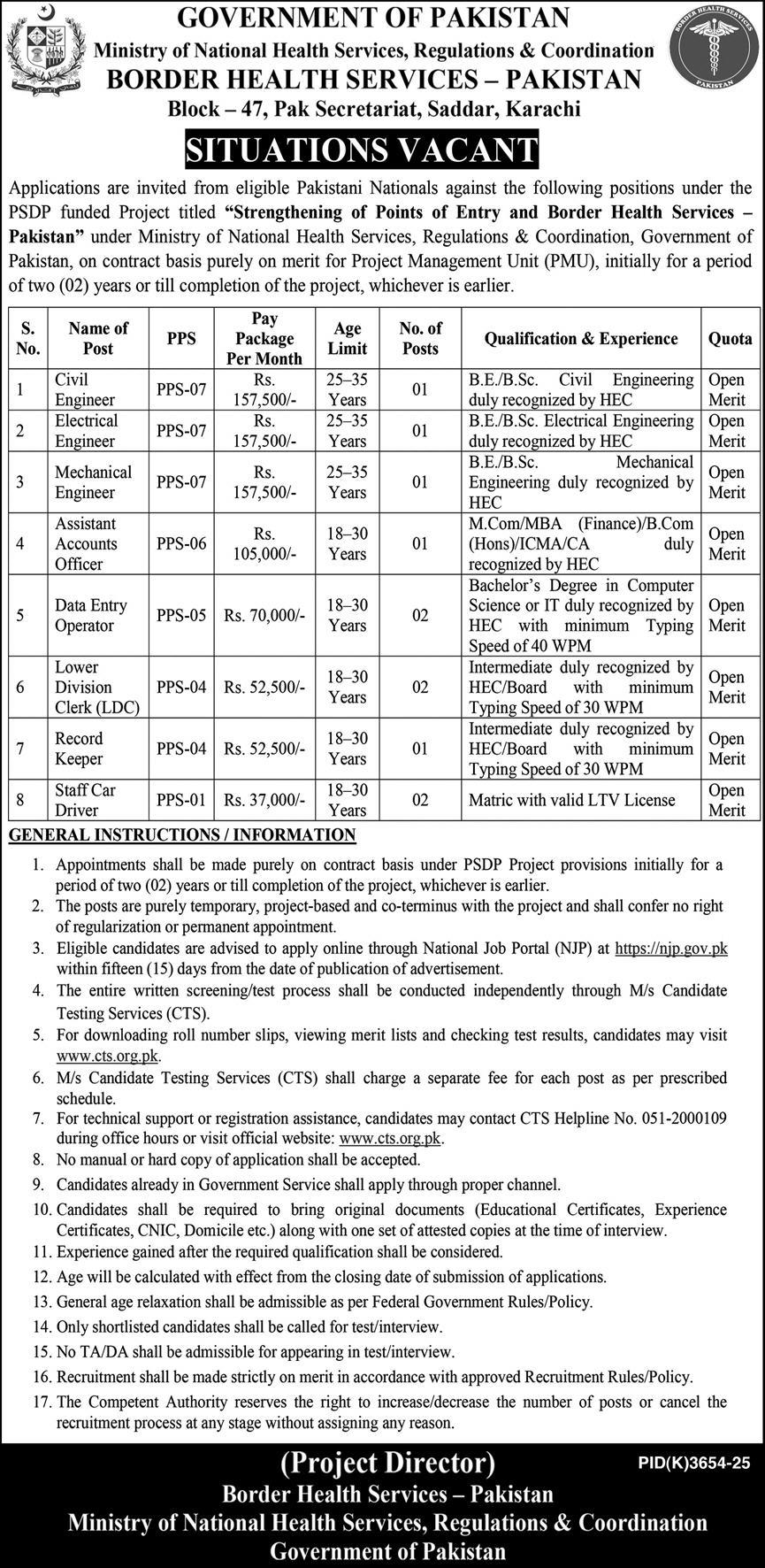 Ministry of Health Jobs 2026, Engineering Jobs, LDC Jobs, Clerical Jobs, Driver Jobs