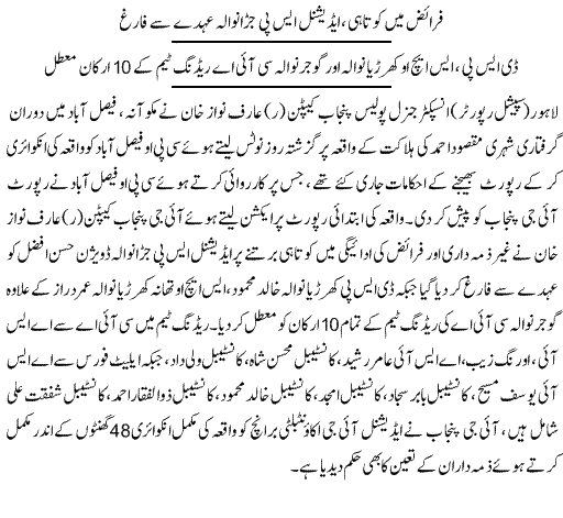 Pak Complaints-Khalid Mehmood | Lahore | Suspended from duty