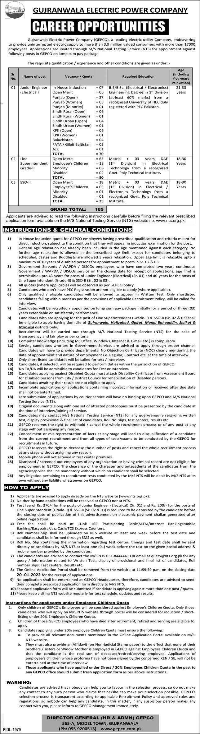 Wapda Jobs 2022 in Gepco